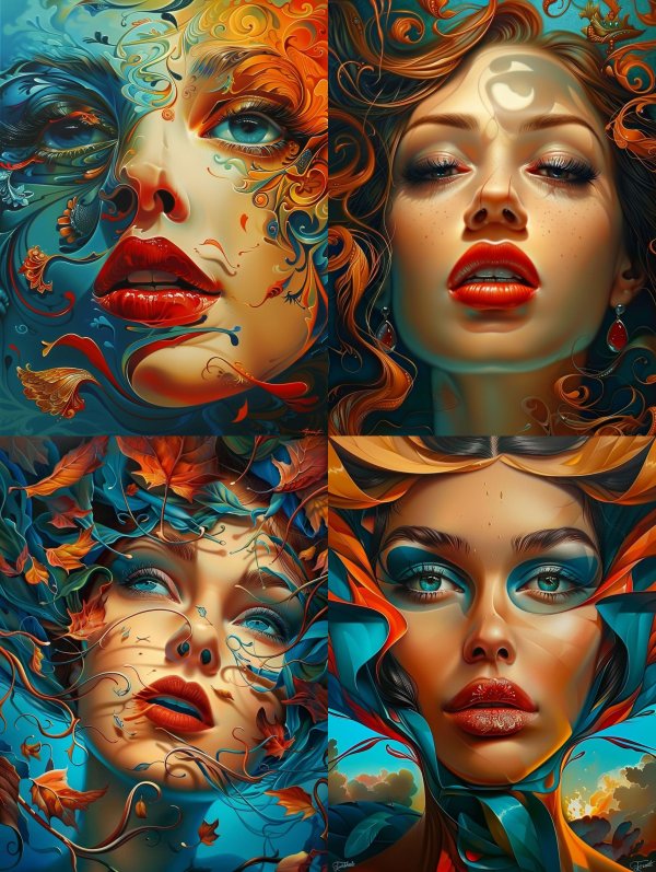 Surrealist Floral Portrait Fusion