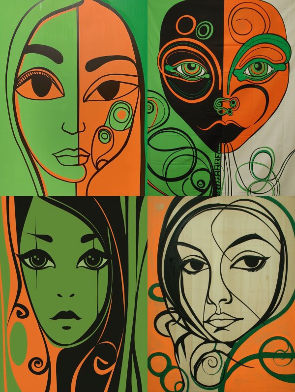 Abstract Dual Tone Portraits