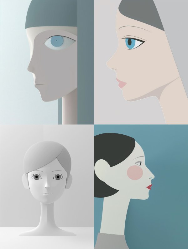 Minimalist Surrealist Digital Portrait