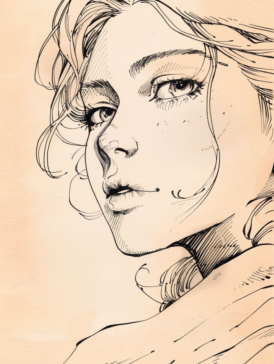 Ethereal Ink Portrait Study