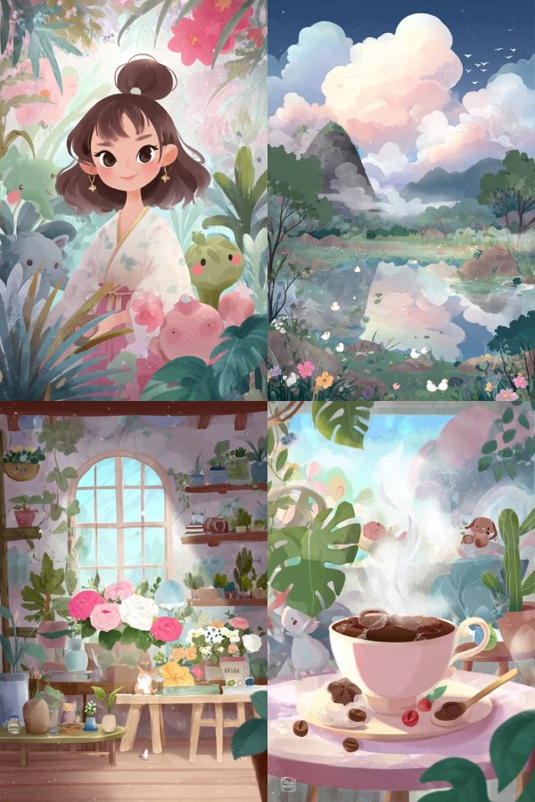 Whimsical Pastel Garden