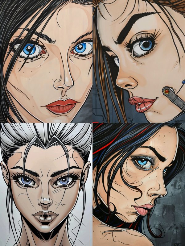 Edgy Ink Comic Portrait Study