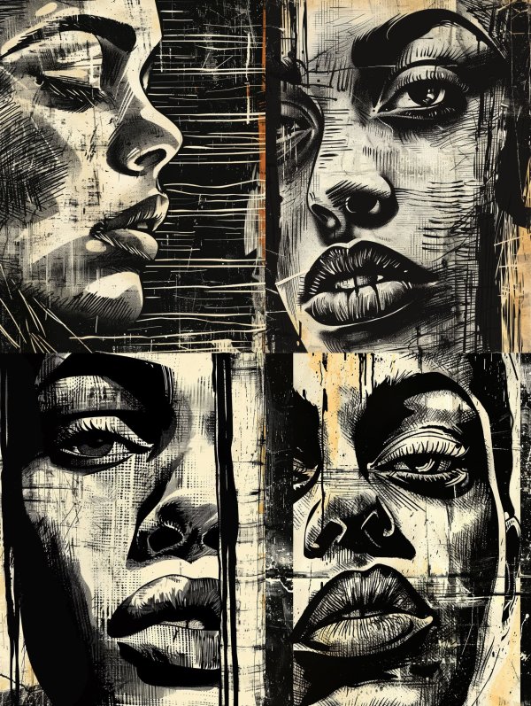 Fragmented Soul in Monochrome