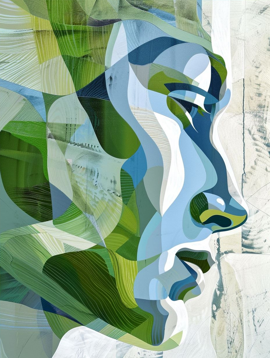 Abstract Geometric Prism Portrait