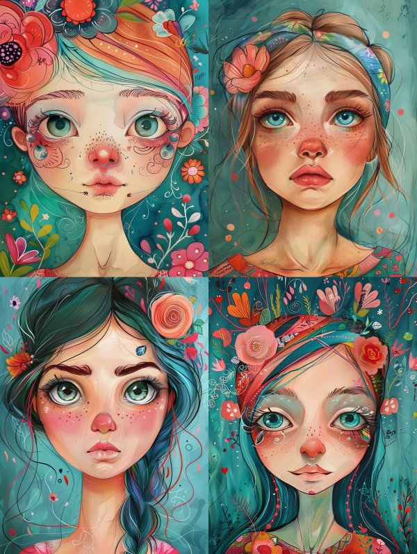 Whimsical Floral Dream Portrait