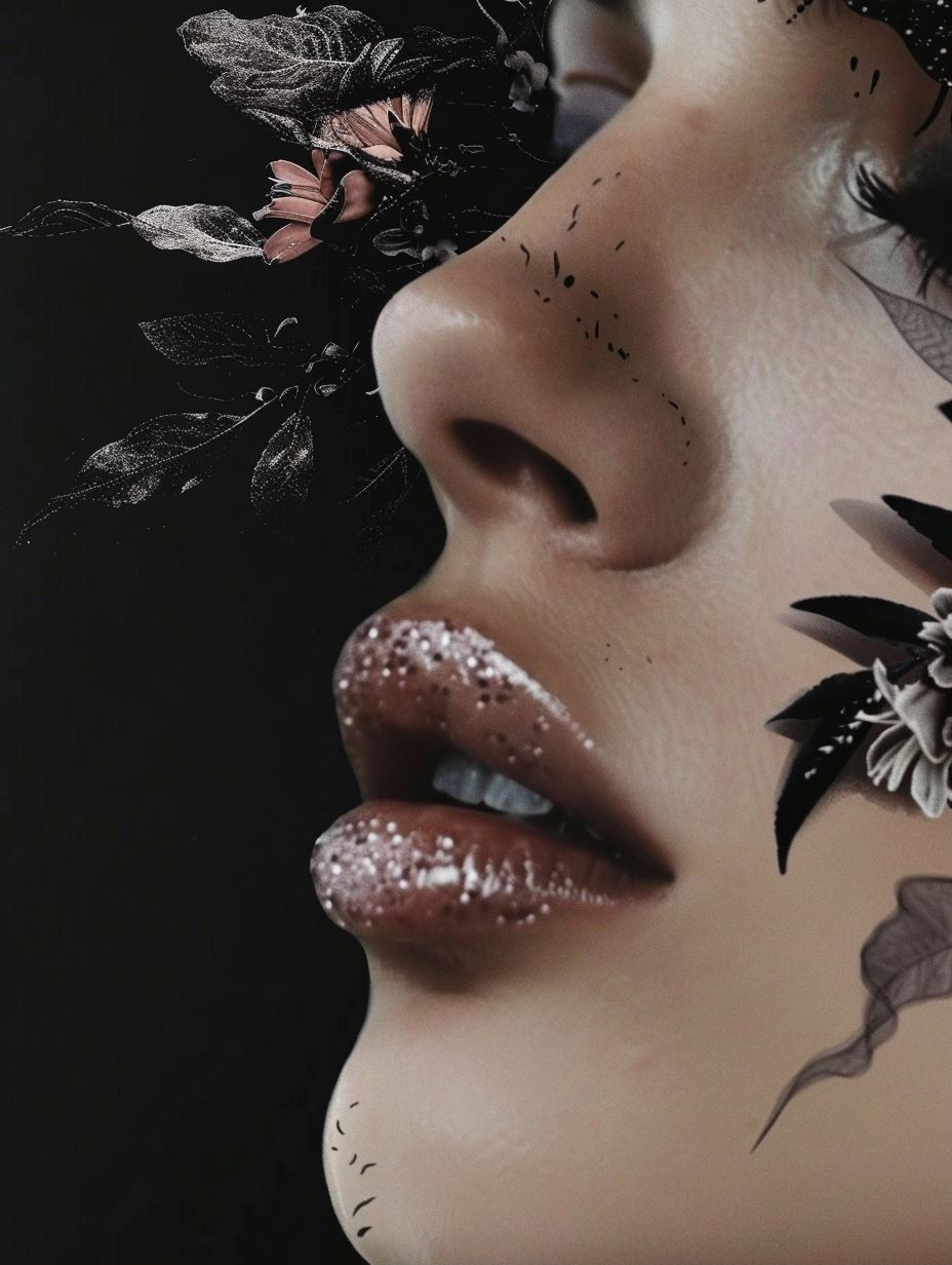 Ethereal Floral Noir Portrait