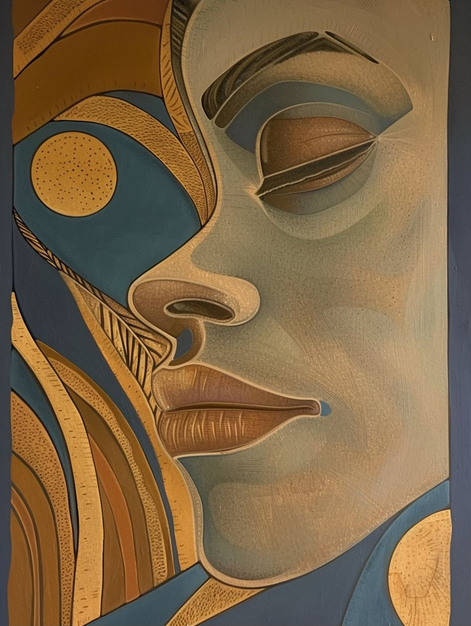 Abstract Ethereal Gaze in Gold