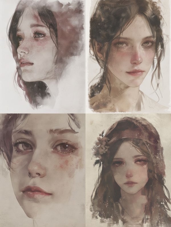 Ethereal Watercolor Portrait Study