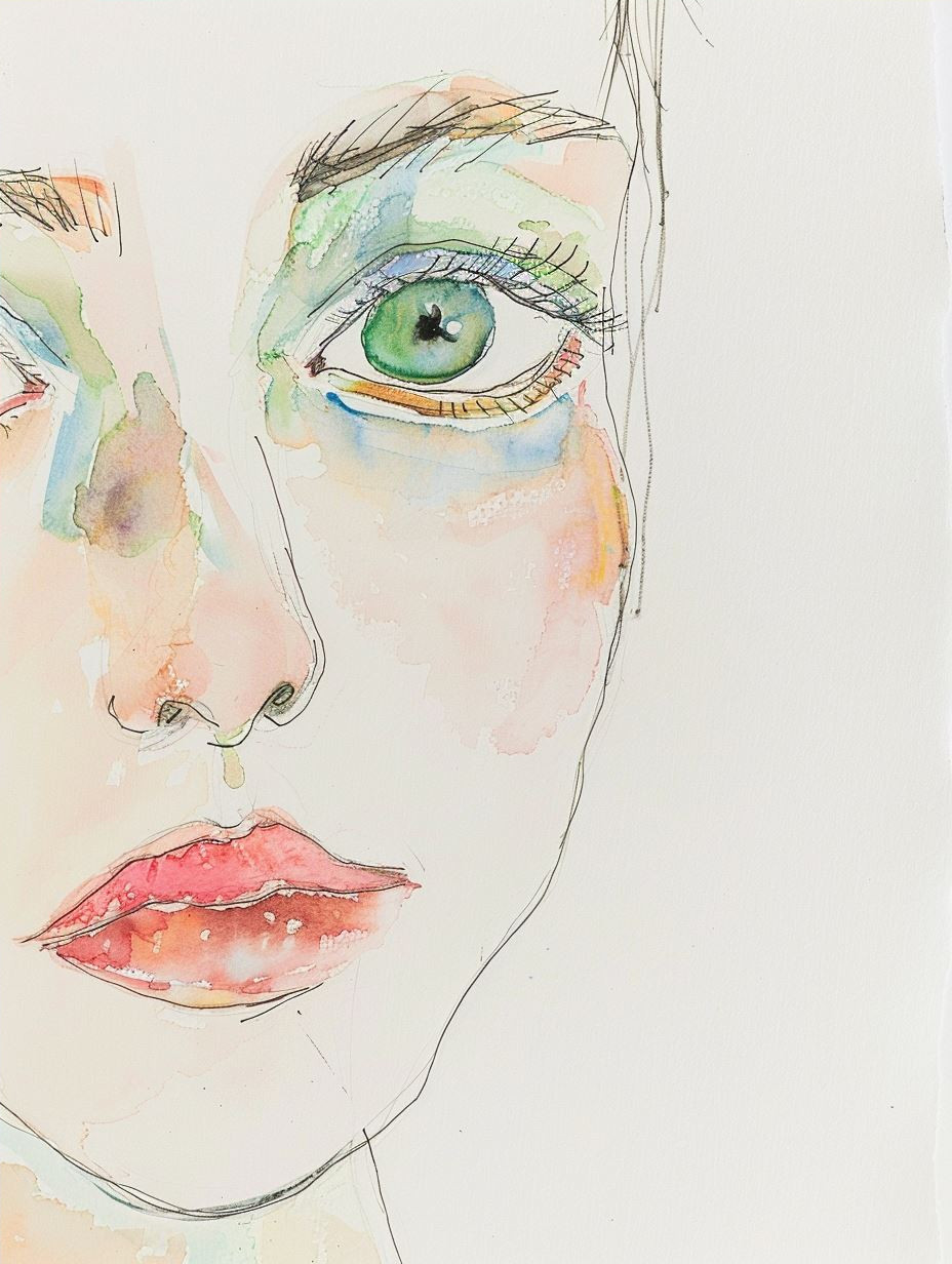 Ethereal Watercolor Gaze