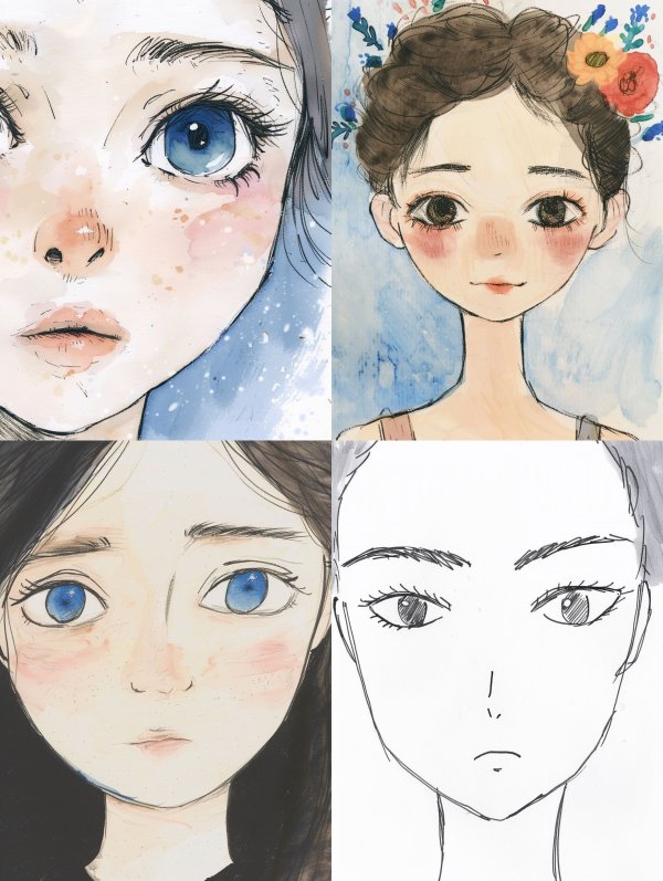 Ethereal Watercolor Portrait Studies