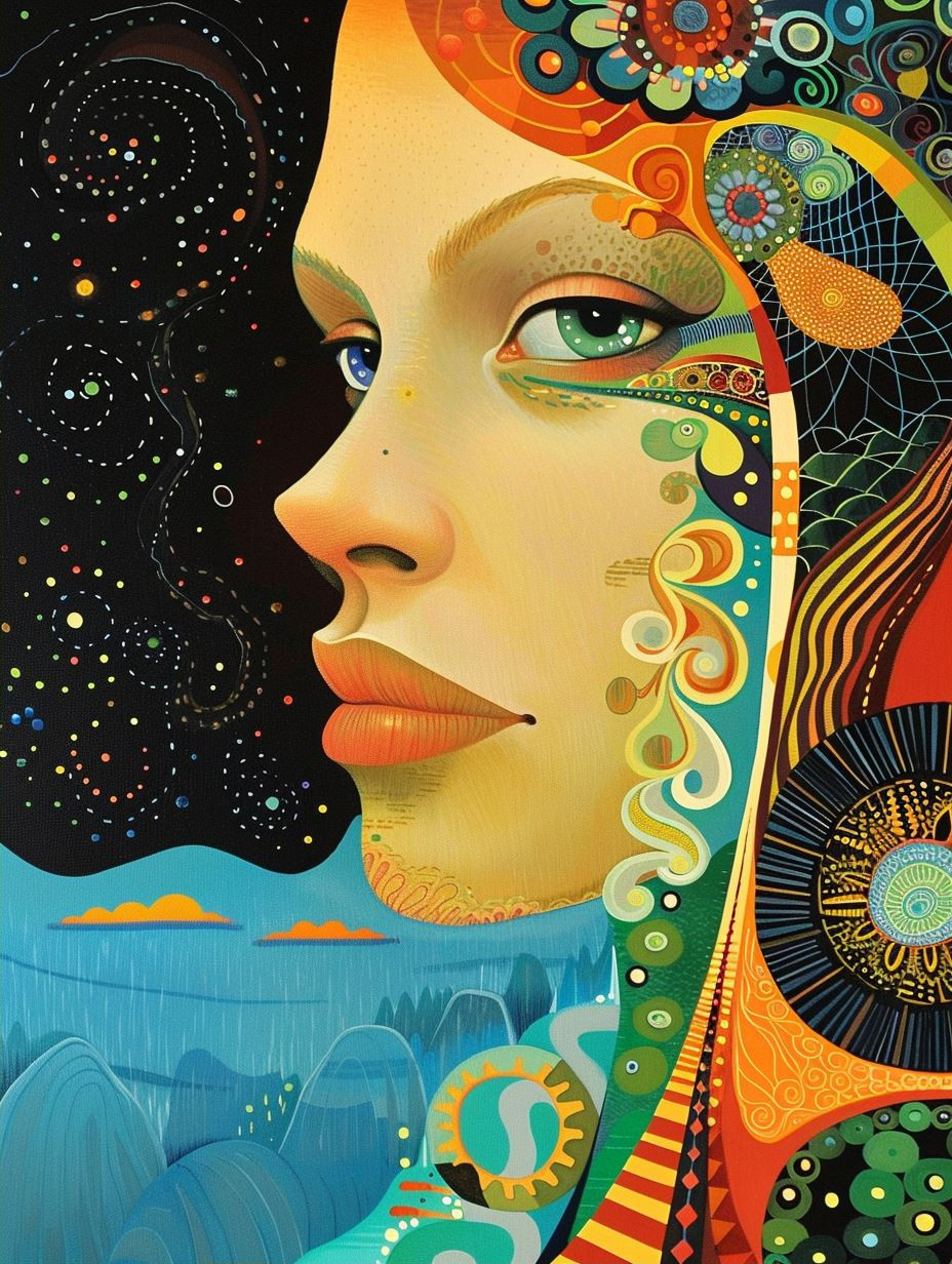Vibrant Geometric Portrait Study