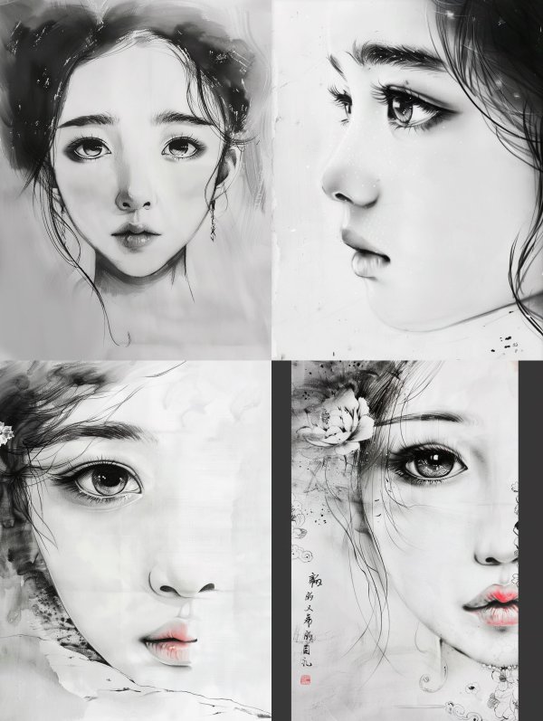 Ethereal Ink Portrait Study