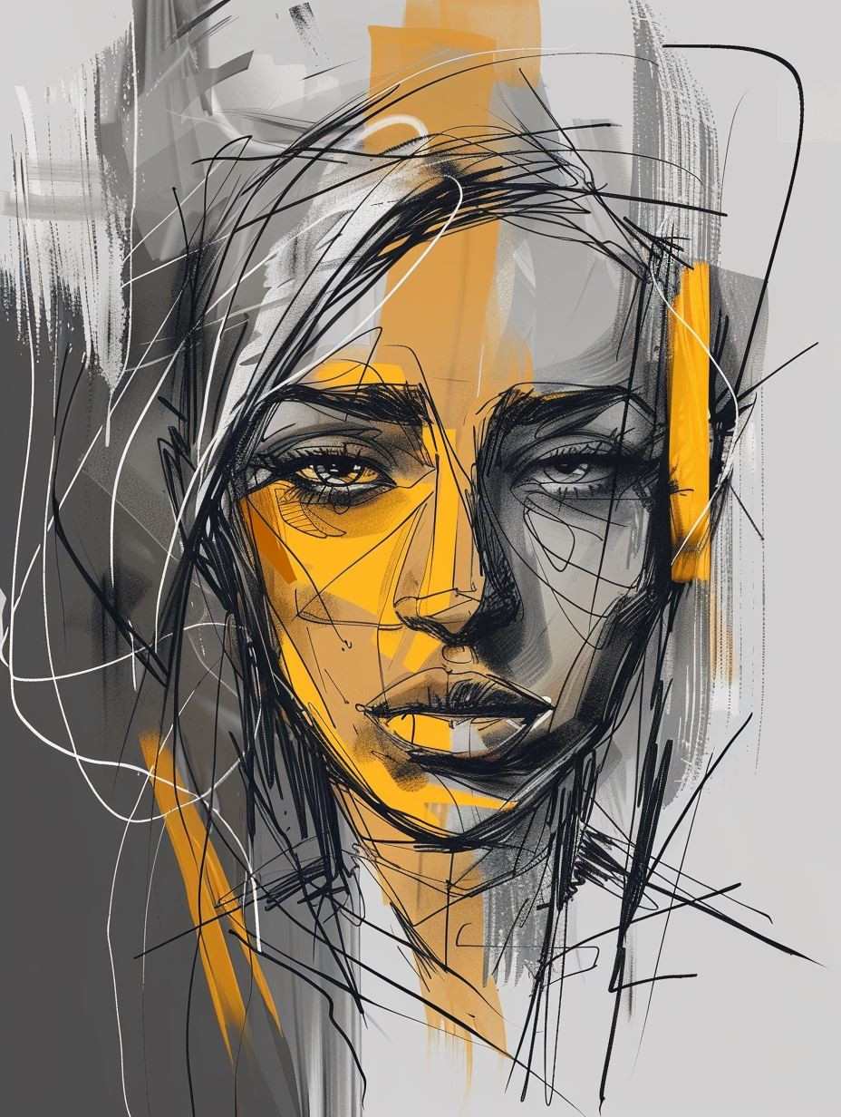 Electric Ember Sketch Portrait