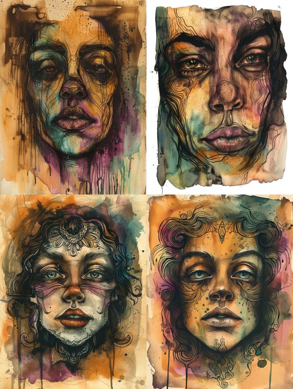 Fragmented Soul in Watercolor