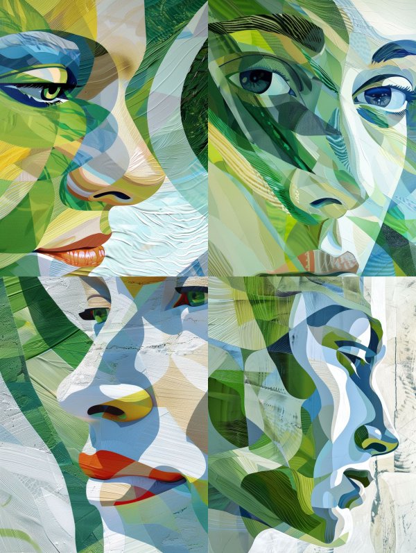 Abstract Geometric Prism Portrait