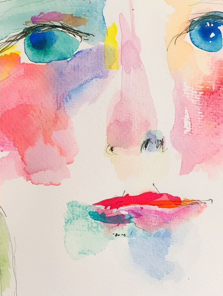 Prismatic Watercolor Dream Portrait