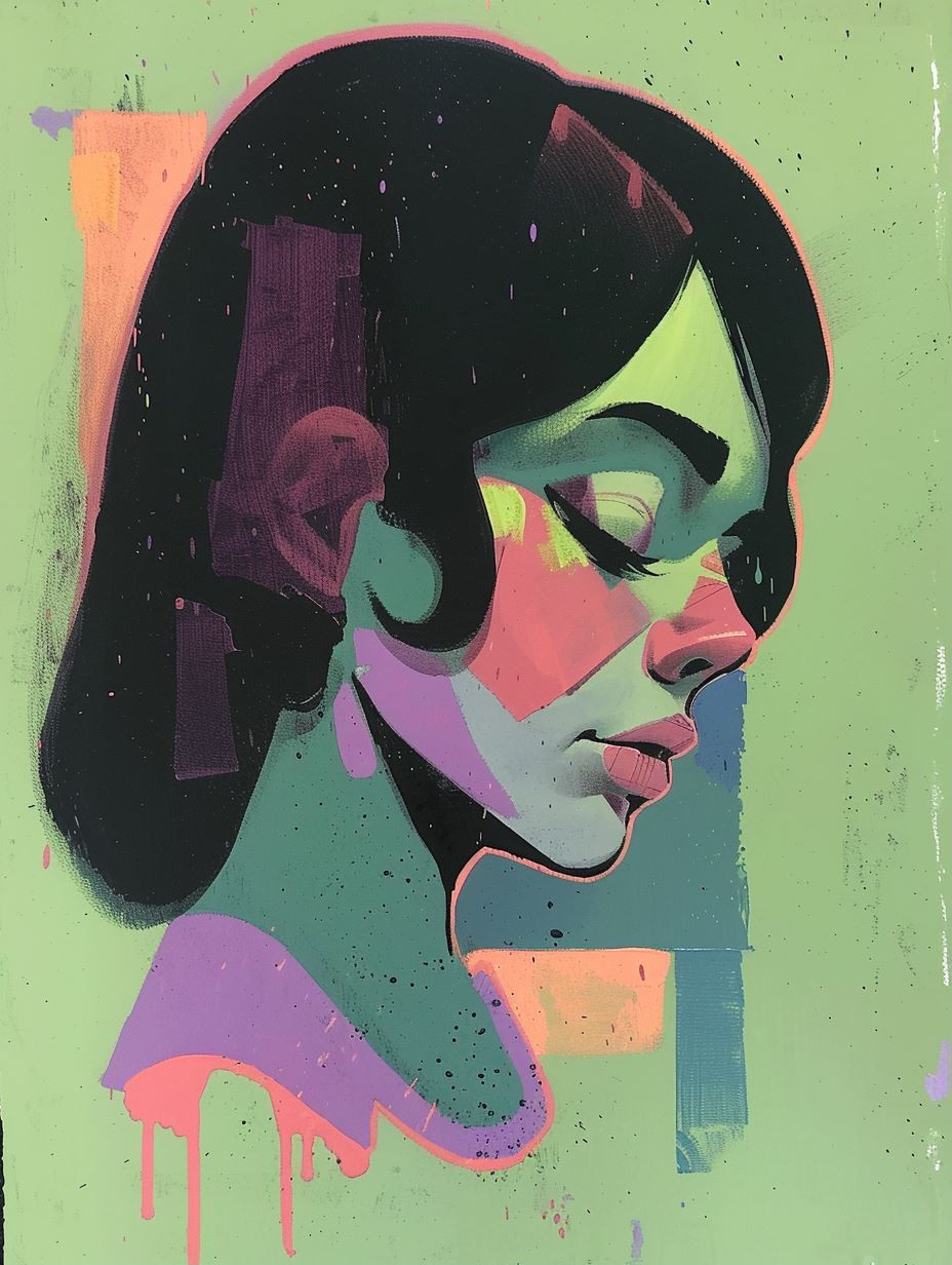 Neon Pastel Portrait Study