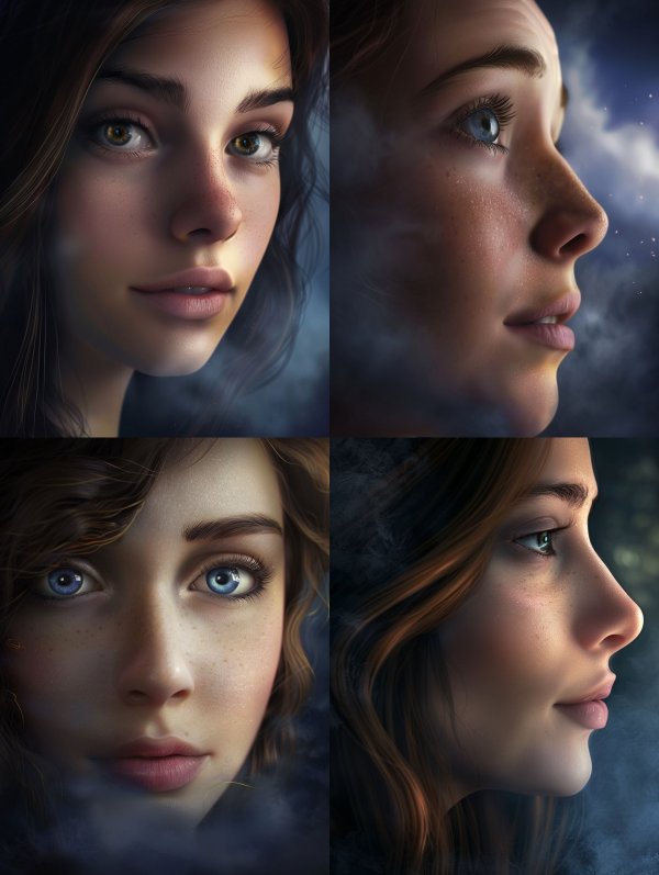 Ethereal Glow Digital Portrait