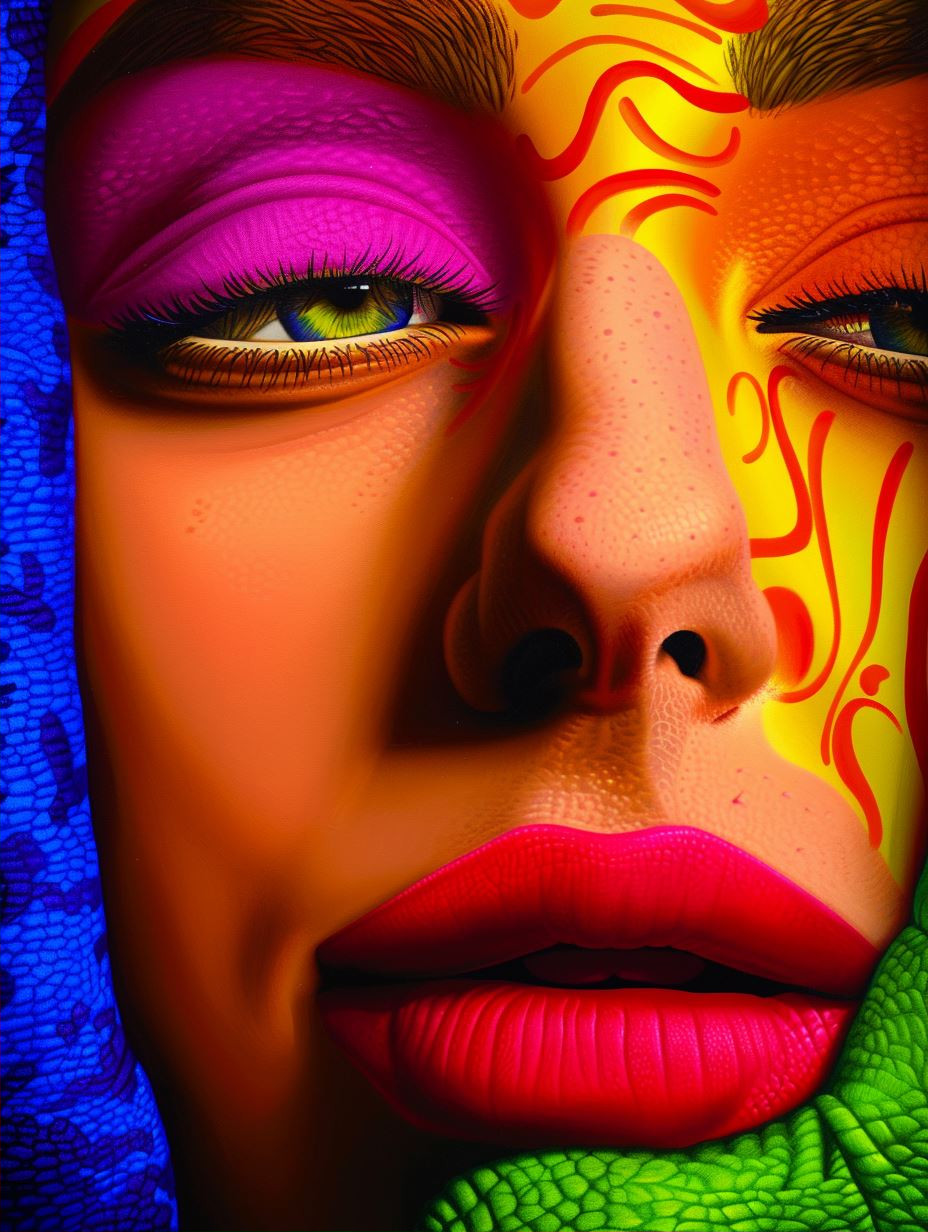 Psychedelic Floral Portrait Vision
