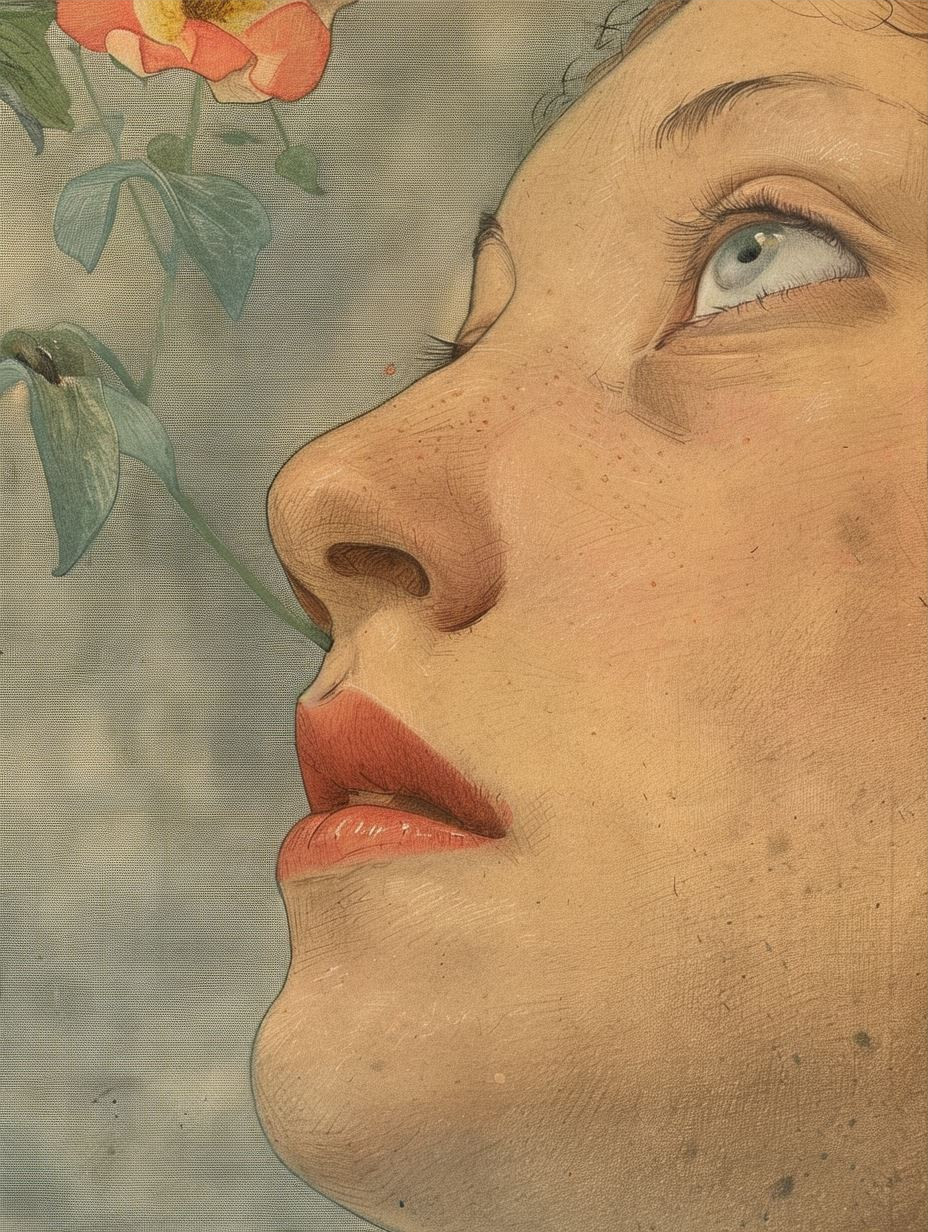 Ethereal Watercolor Gaze Study