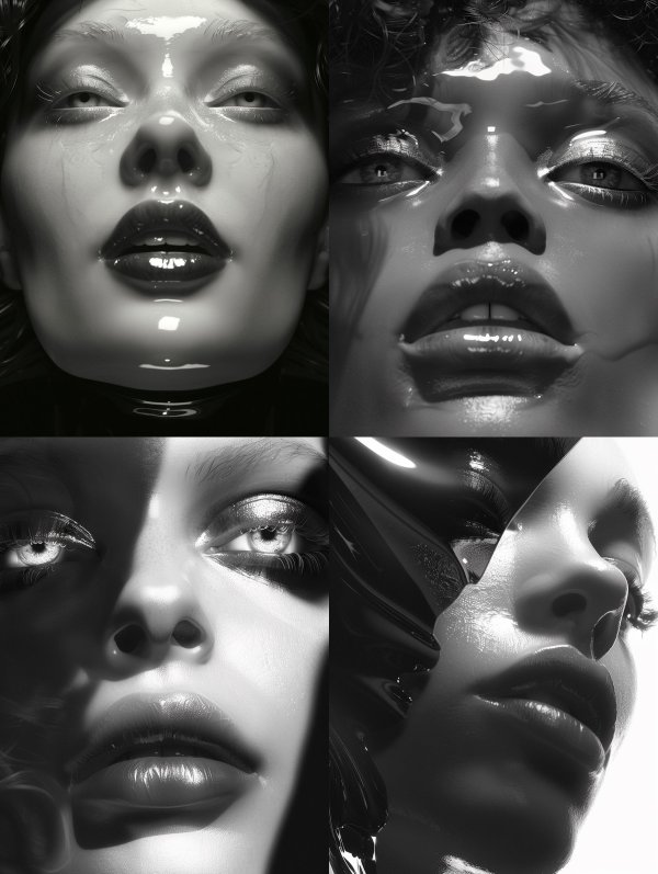 Liquid Chrome Ethereal Portrait