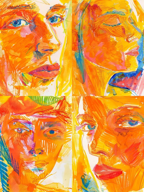 Vibrant Expressionist Portrait Study