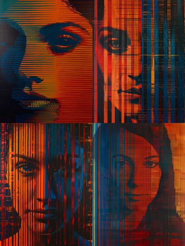 Chromatic Linear Portrait Study