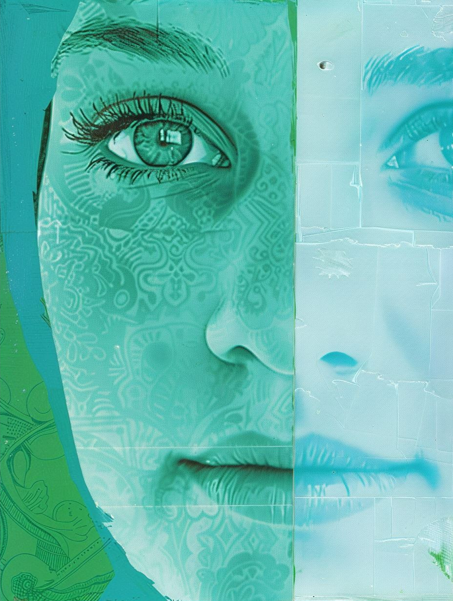 Cyan Distorted Gaze