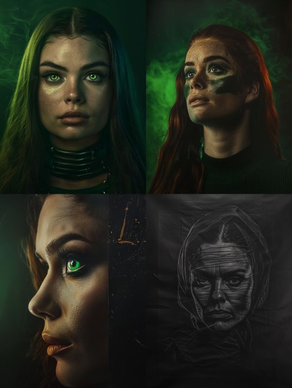 Emerald Gaze Neon Mysticism