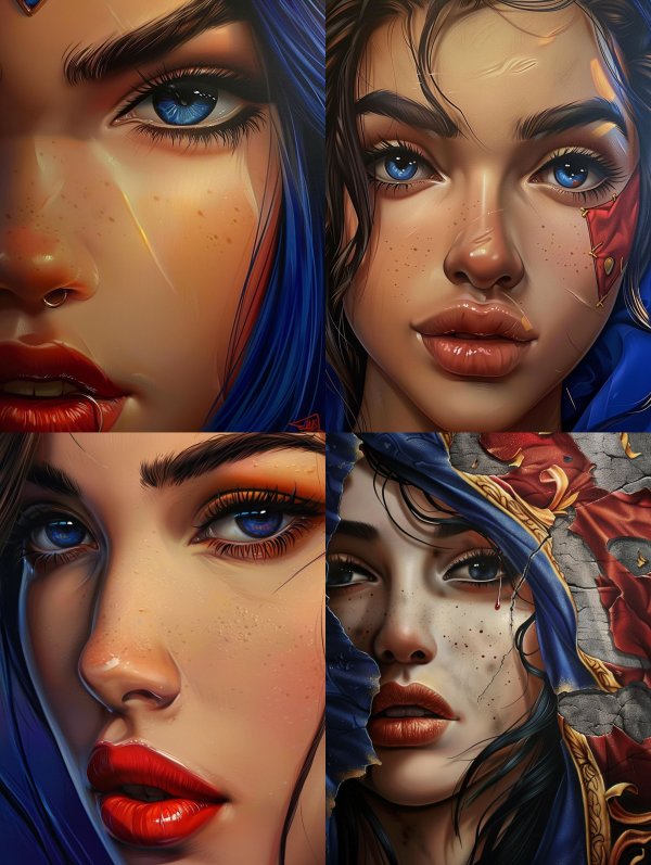 Electric Blue Neon Portrait
