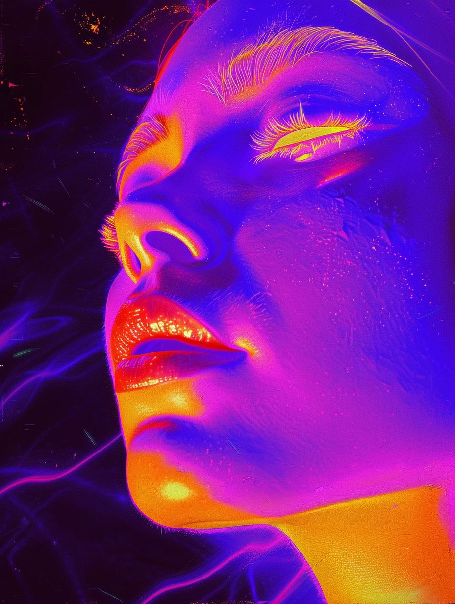 Celestial Neon Dream Portrait
