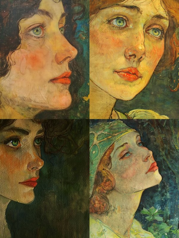 Ethereal Gaze in Oil Texture