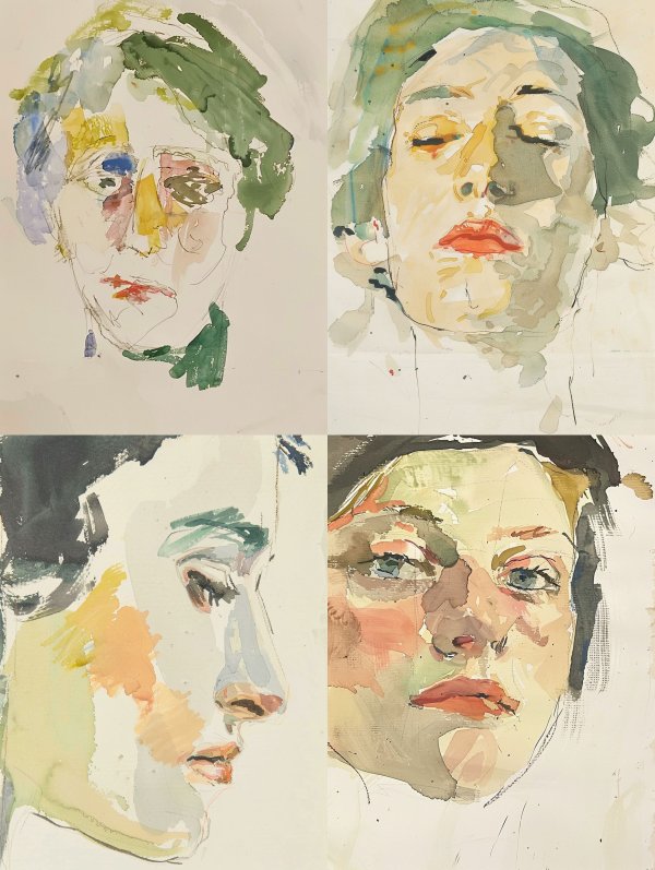 Abstract Expressionist Portrait Studies
