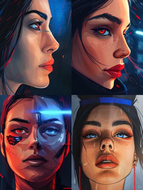 Neon Cybernetic Gaze