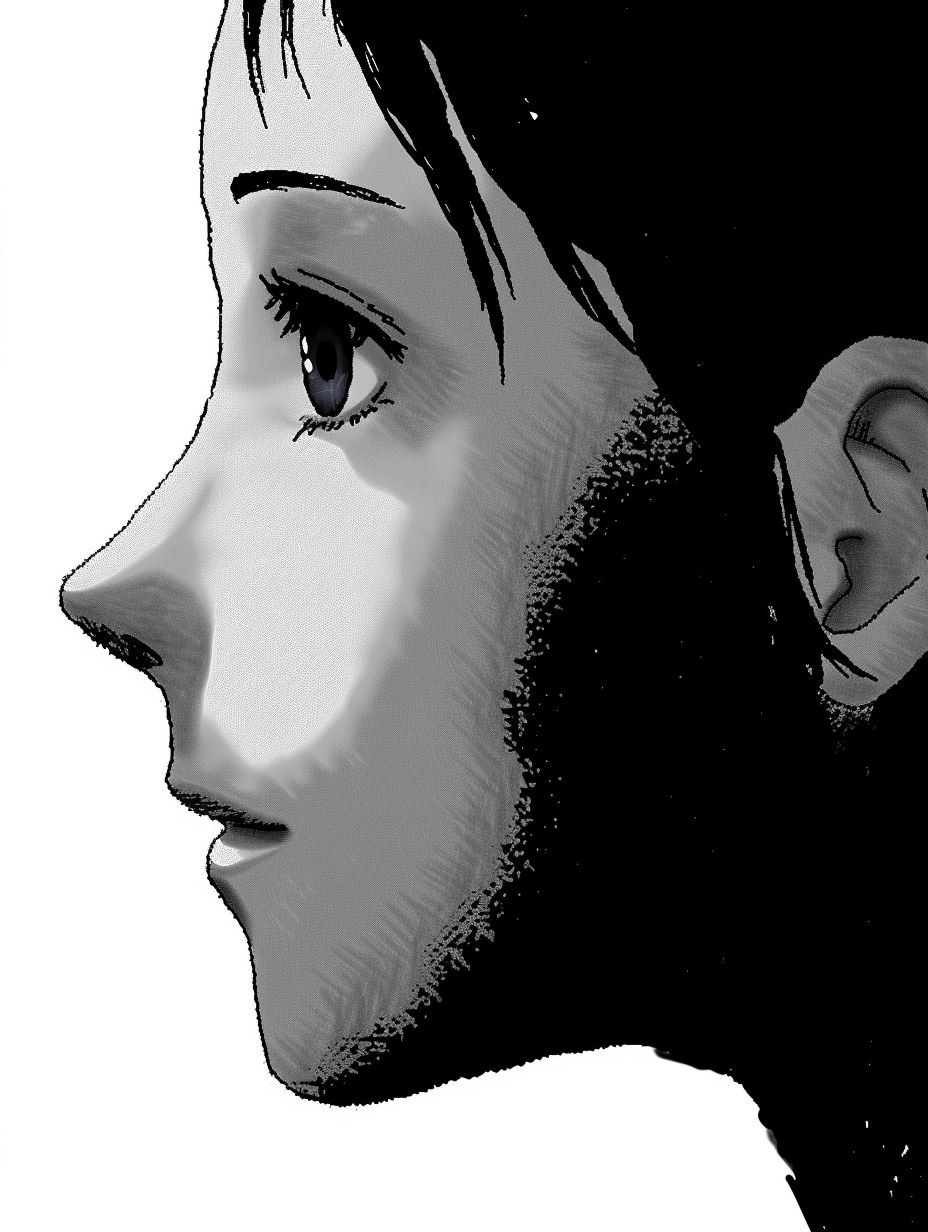 Melancholic Modern Graphic Portrait