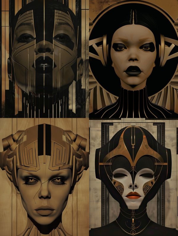 Cybernetic Gilded Android Portrait