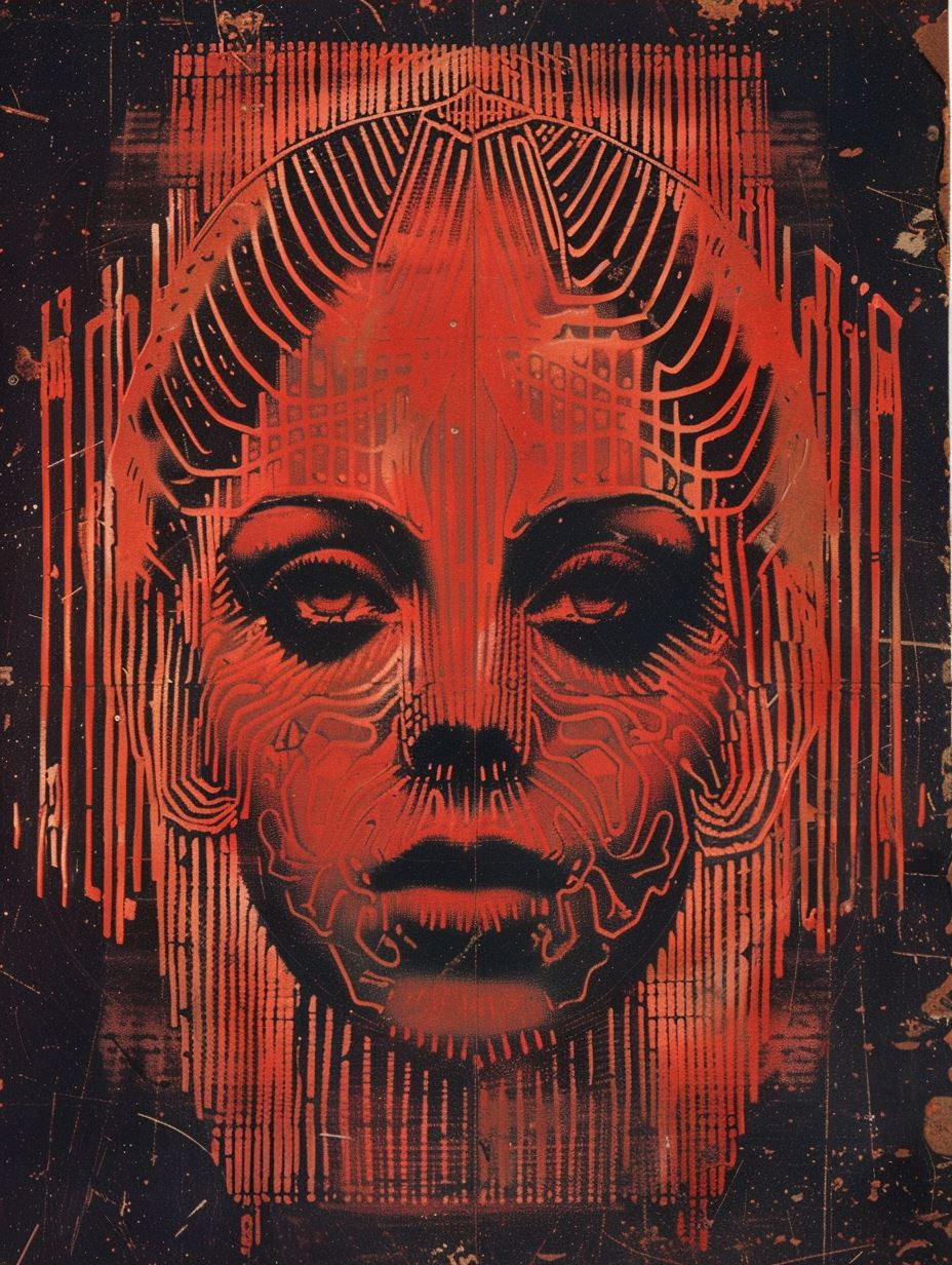Digital Soul in Crimson Glitch