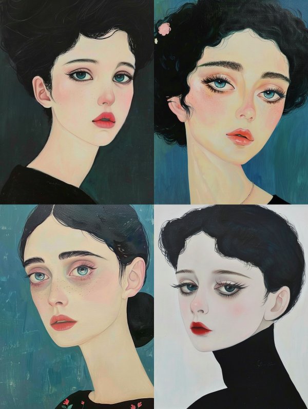 Ethereal Gaze in Dark Contrast