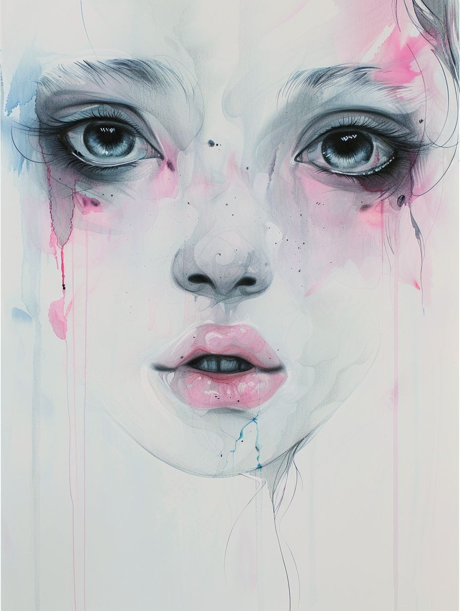 Ethereal Watercolor Portrait Study