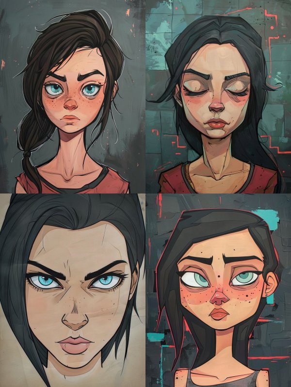 Melancholy Gaze Stylized Portrait