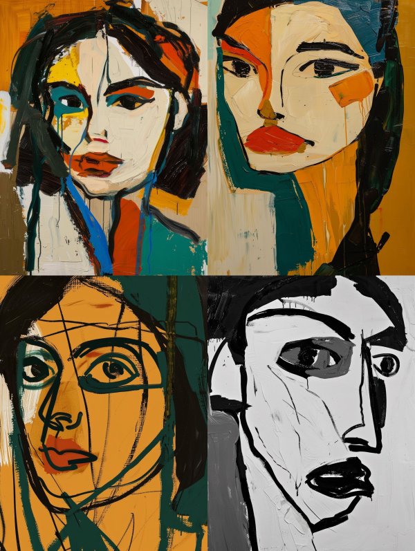 Abstract Expressionist Portrait Study