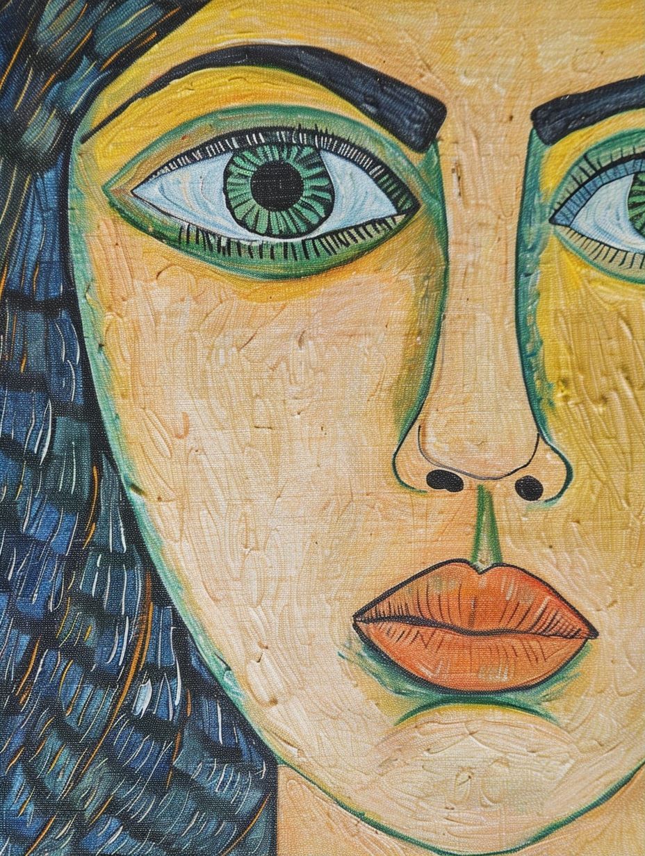 Vivid Folk Portrait - Image 1