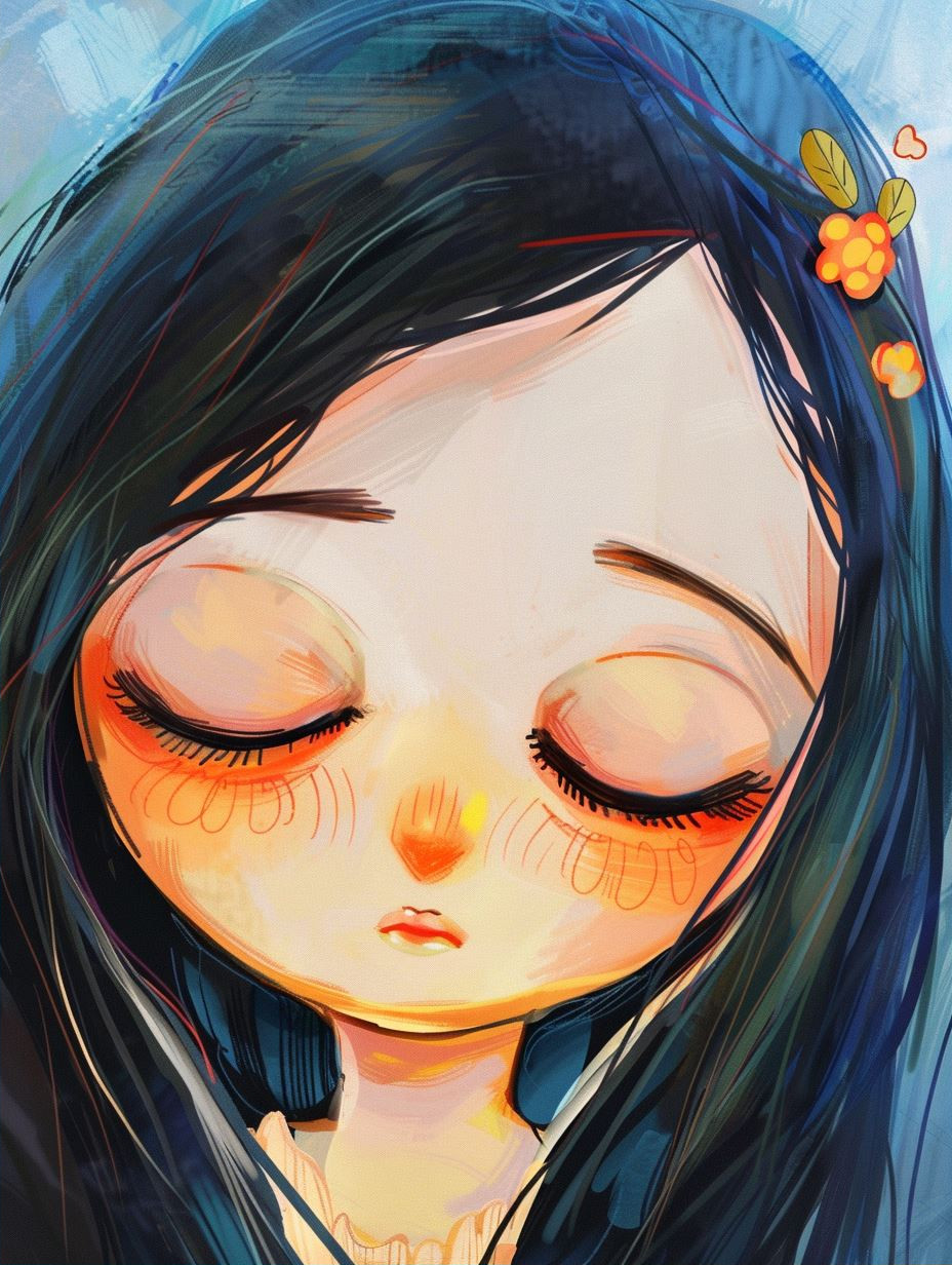 Ethereal Blue Gaze Portrait