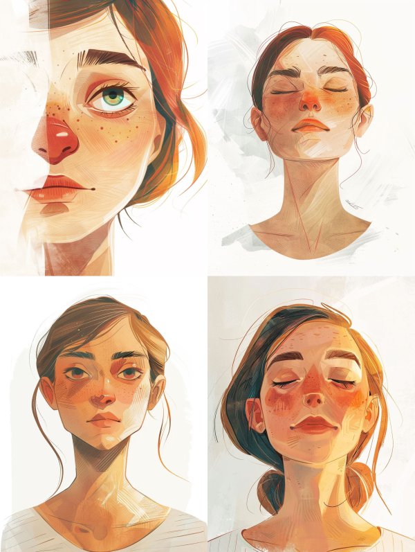 Fragmented Warmth Digital Portrait