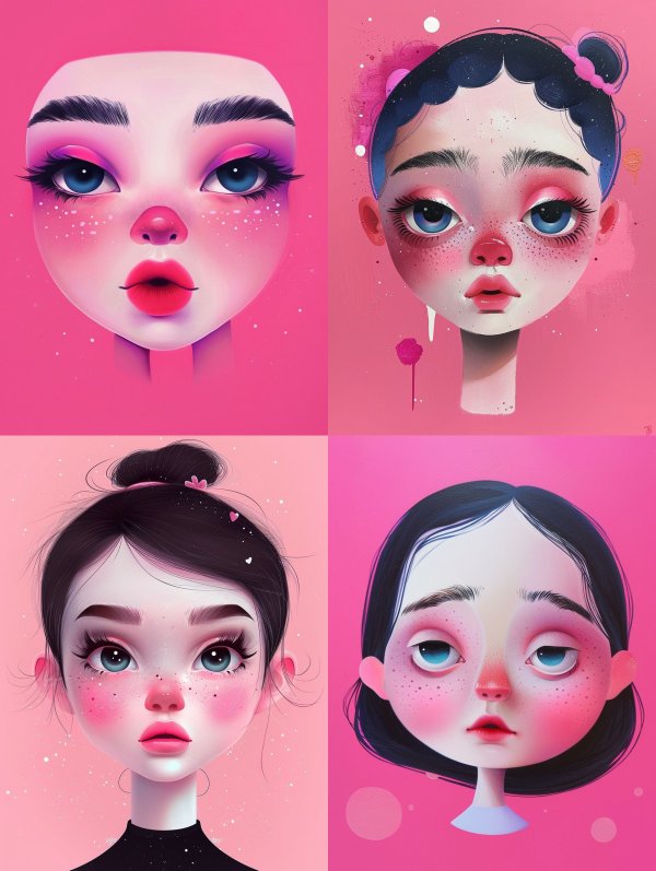 Neon Pastel Dream Portrait
