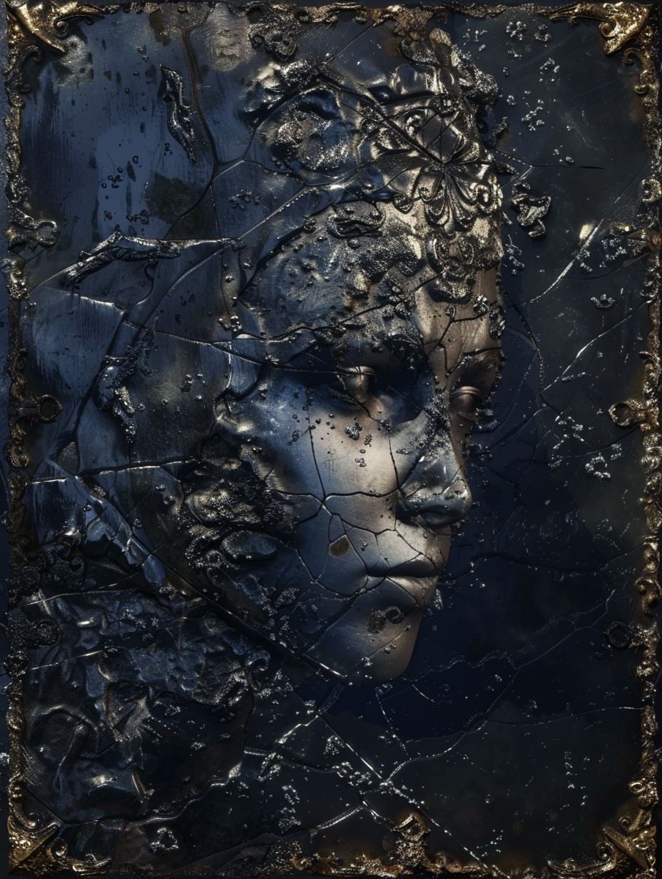 Gilded Fragments of Dark Elegance
