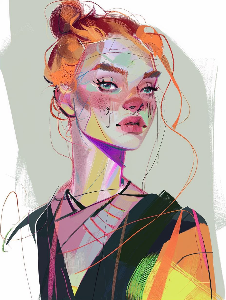 Neon Prism Portrait Study
