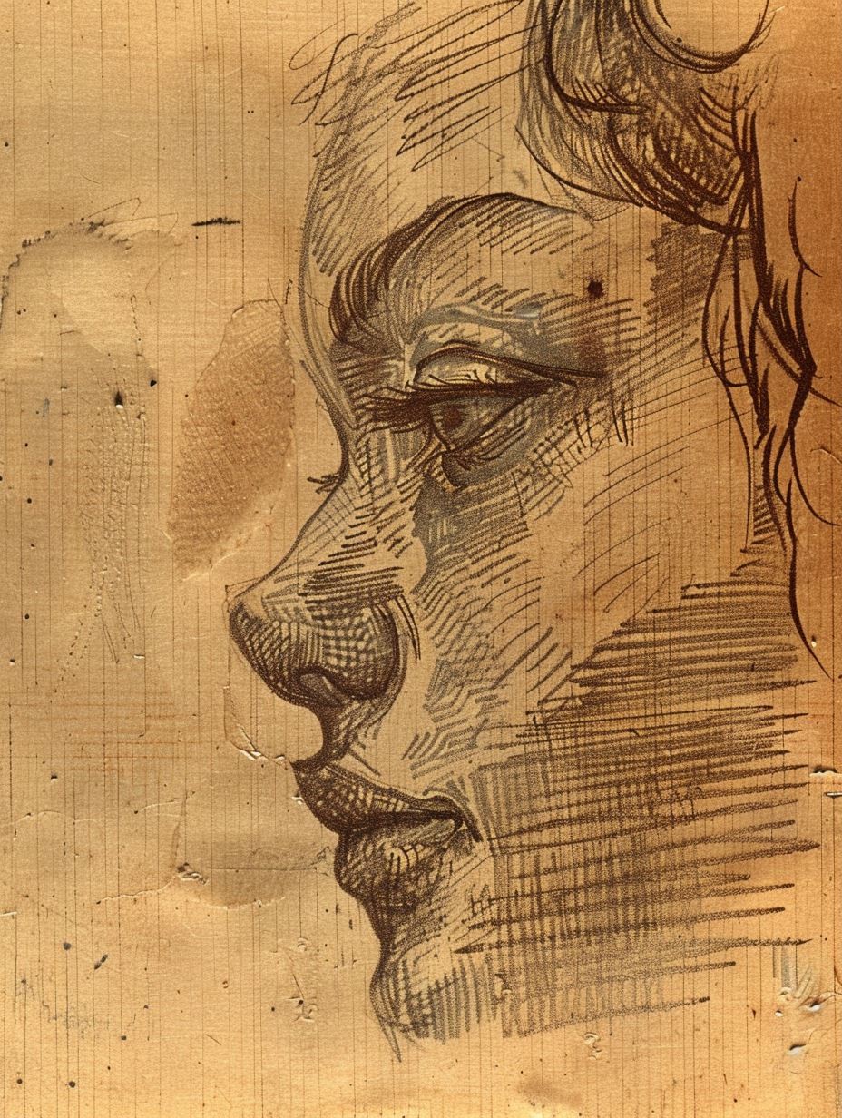 Vintage Charcoal Study - Image 1