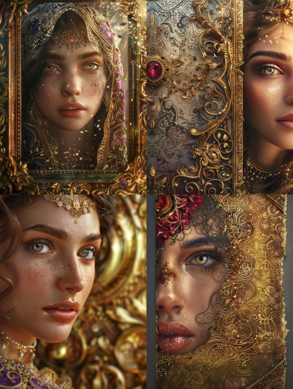 Ethereal Gilded Portrait of Elegance