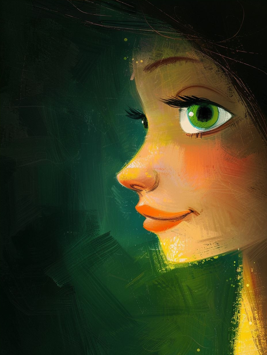 Ethereal Gaze in Emerald Hues